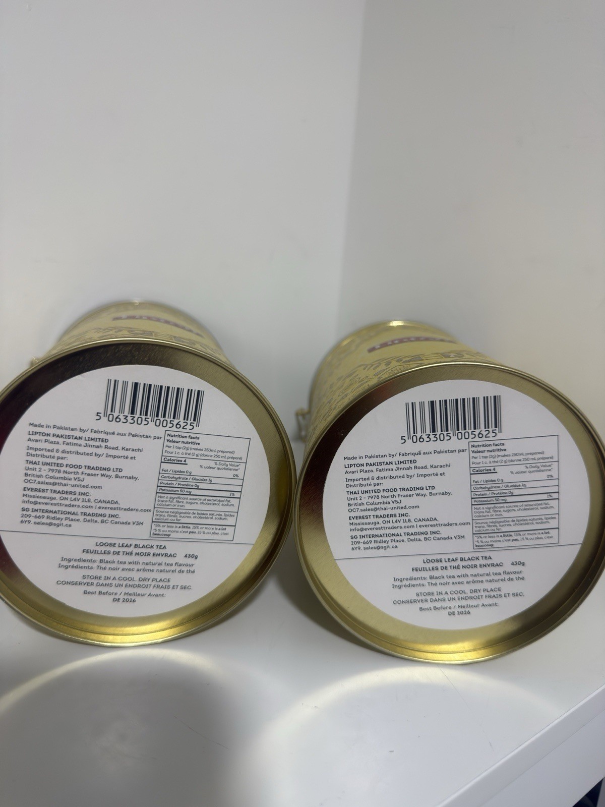 Lipton Loose Leaf Black Tea – 430g X 2. Expiry Dec 2026