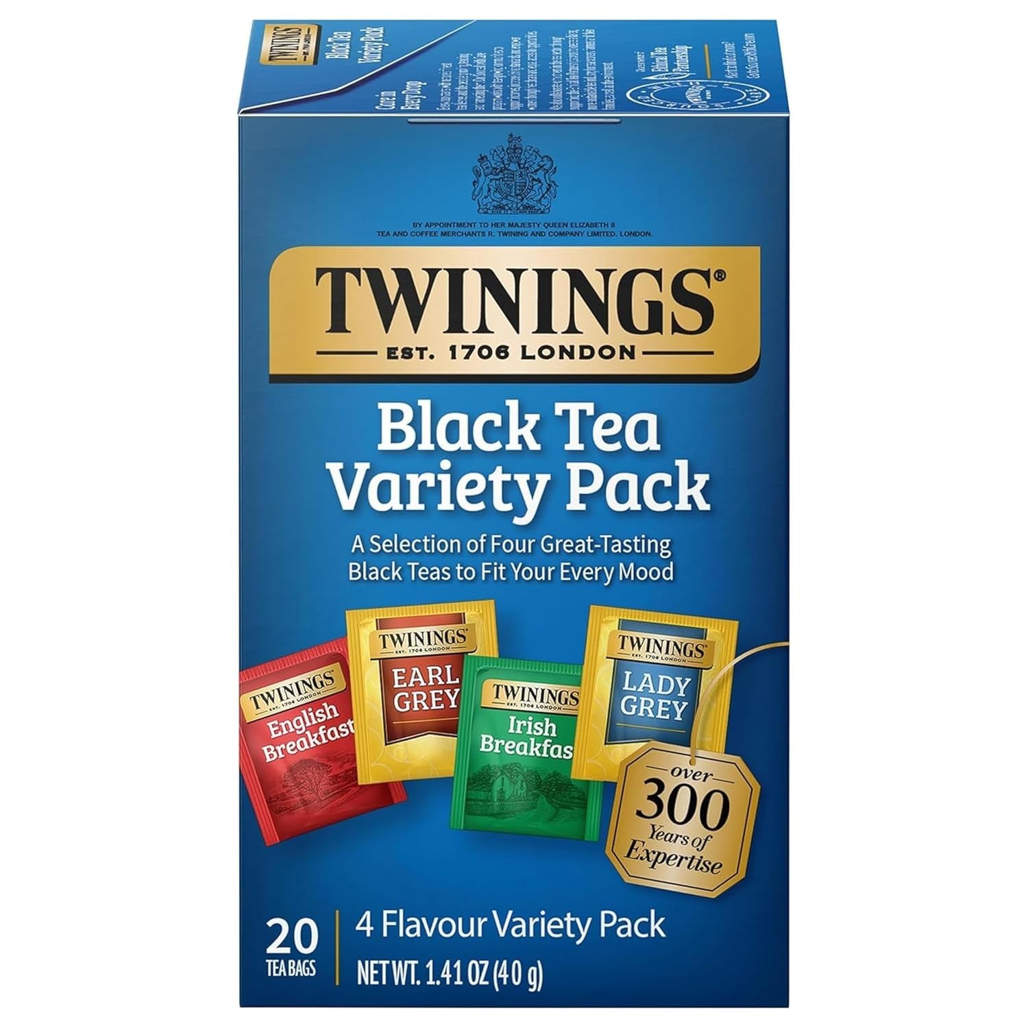 Gourmet Black Tea Bags Collection – 20 Count Selection of Classic Flavors