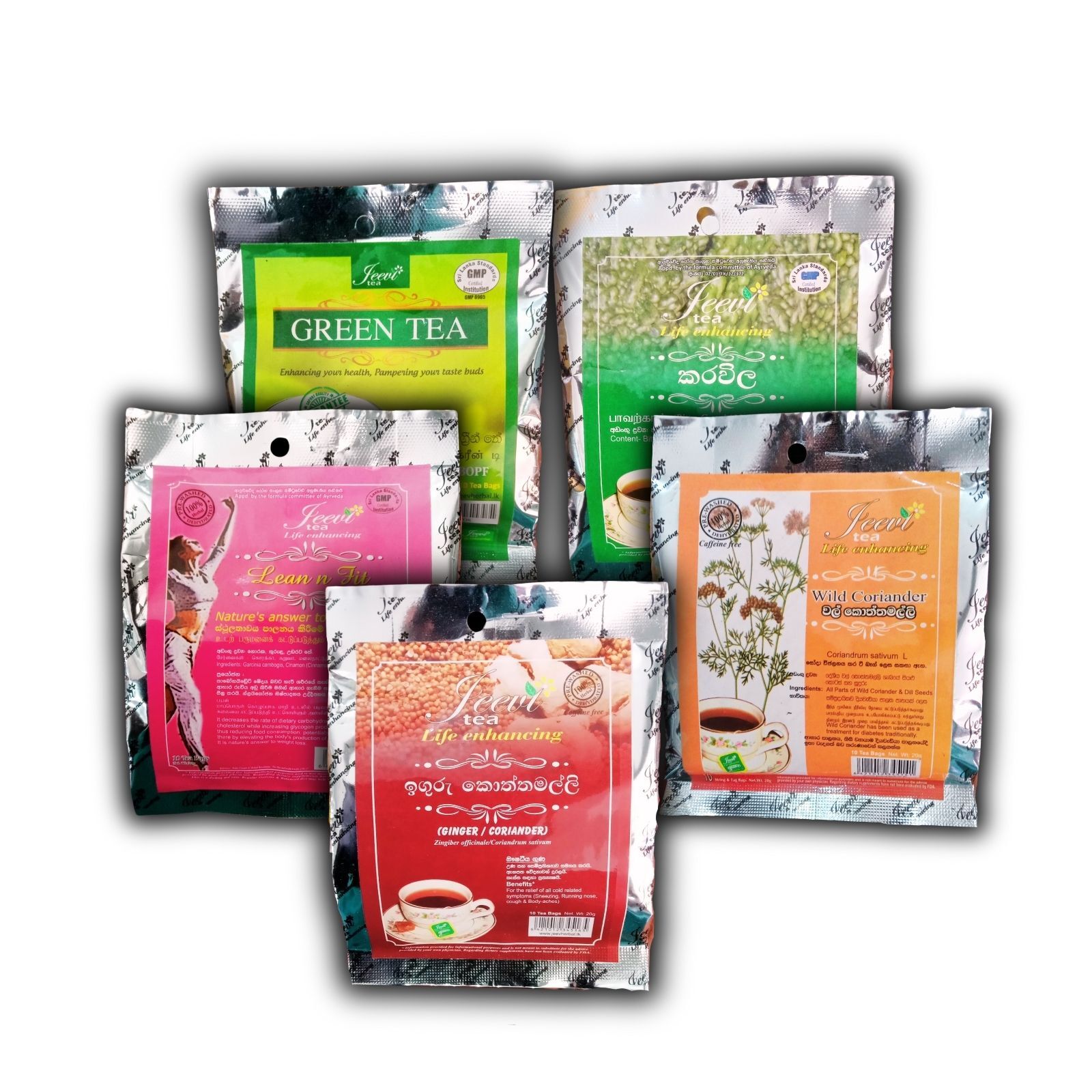 Jeevi Herbal Tea bags Ceylon Bittermelon Corriander Cumin Garcinia Cinnamon more