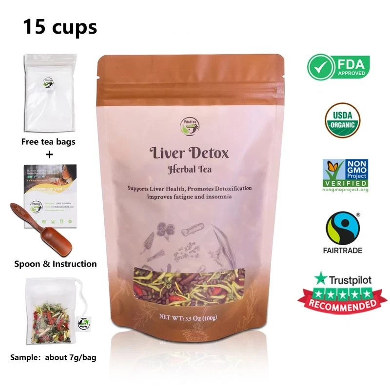 Vital-Tea Liver Support with Milk Thistle Goji Berry Chrysanthemum – Cleanse Liv