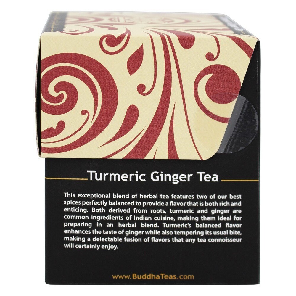 Buddha Teas 100% Organic Herbal Turmeric Ginger Tea, 18 Tea Bags