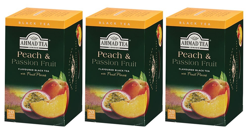 Pack of 3 – Ahmad Peach & Passionfruit Black Tea 20ct