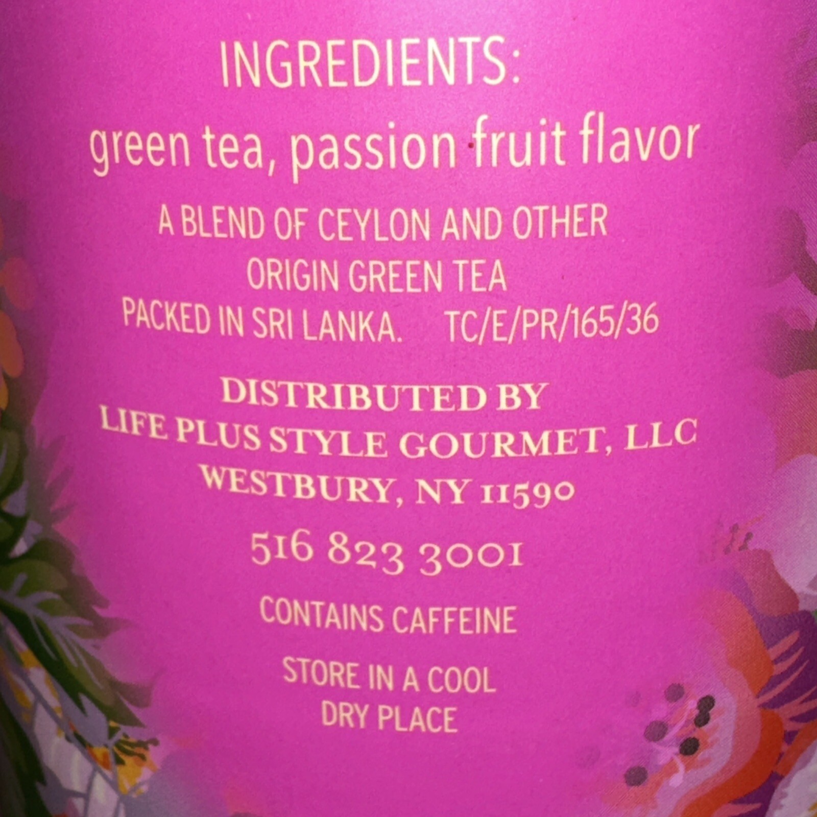 TEA TIME 🫖 CAFFEINATED 🫖 PASSION FRUIT GREEN TEA – 2 tubes -100 Tea Bags 🫖