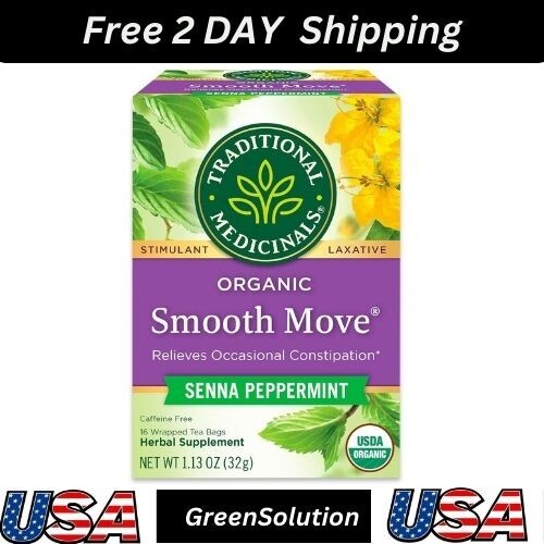 Traditional Medicinals Laxative Herbal Tea, Organic Smooth Move – 16 ct