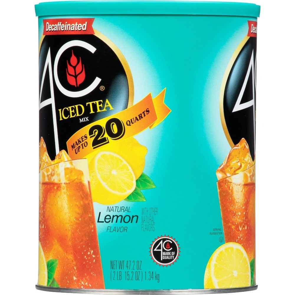 Decaffeinated Iced Tea Mix Lemon Flavor Large 47.2 Ounce Container Single Pack