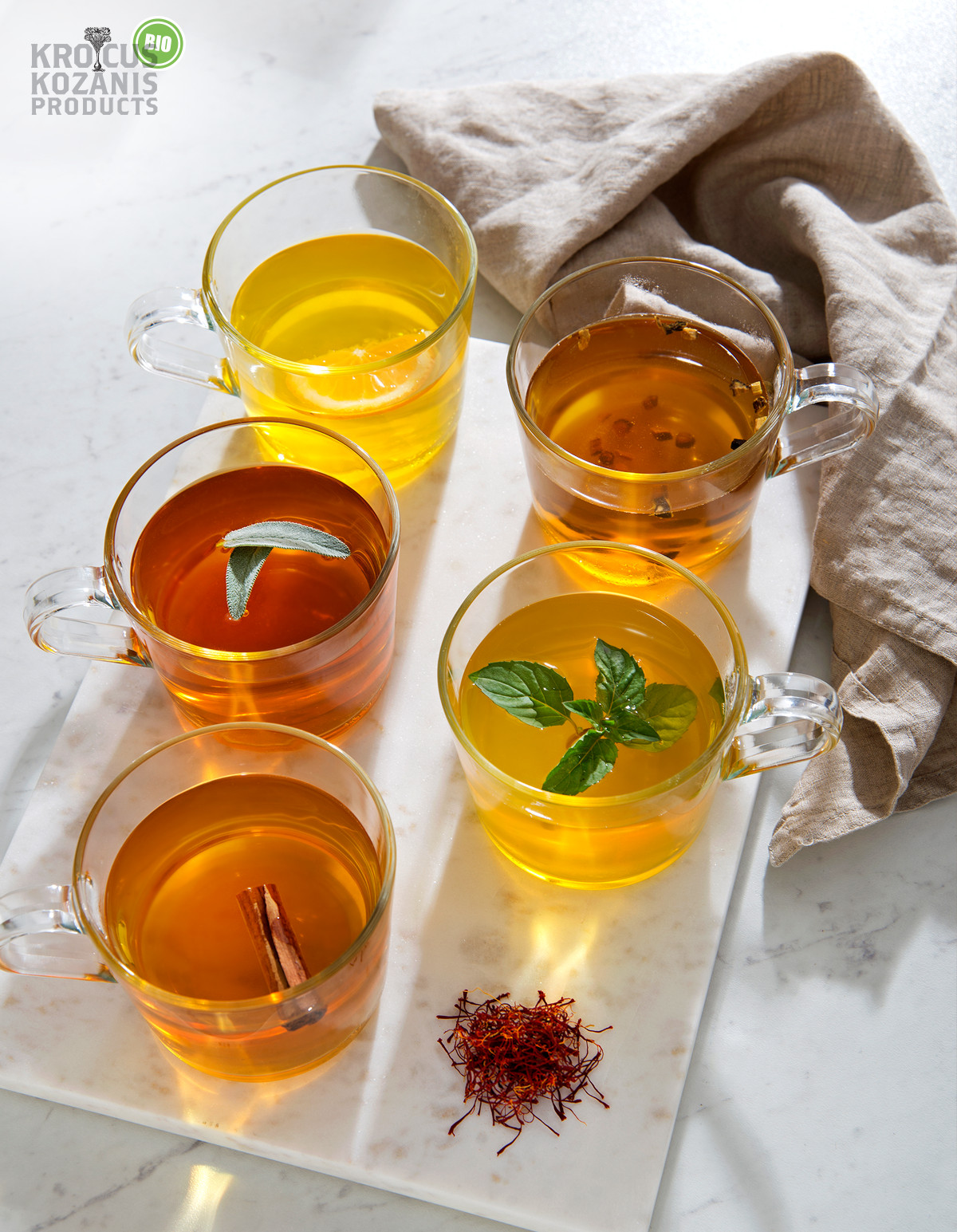 Krocus Kozanis Products Tea Greece 10 x teabags 18g (1,8g) Greek saffron
