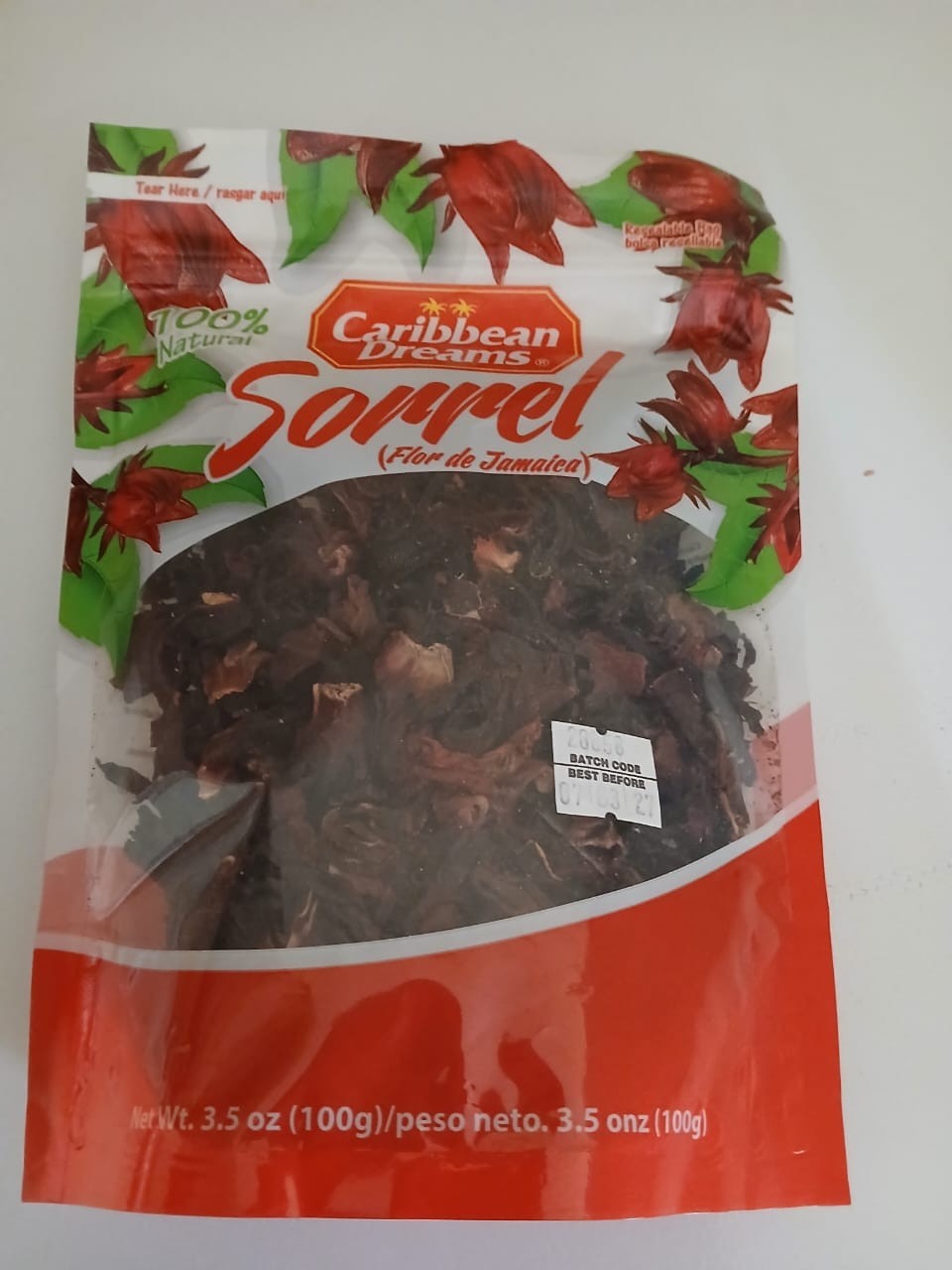 Caribbean Dreams 100% Natural Dried Sorrel (Flor de Jamaica) 100g