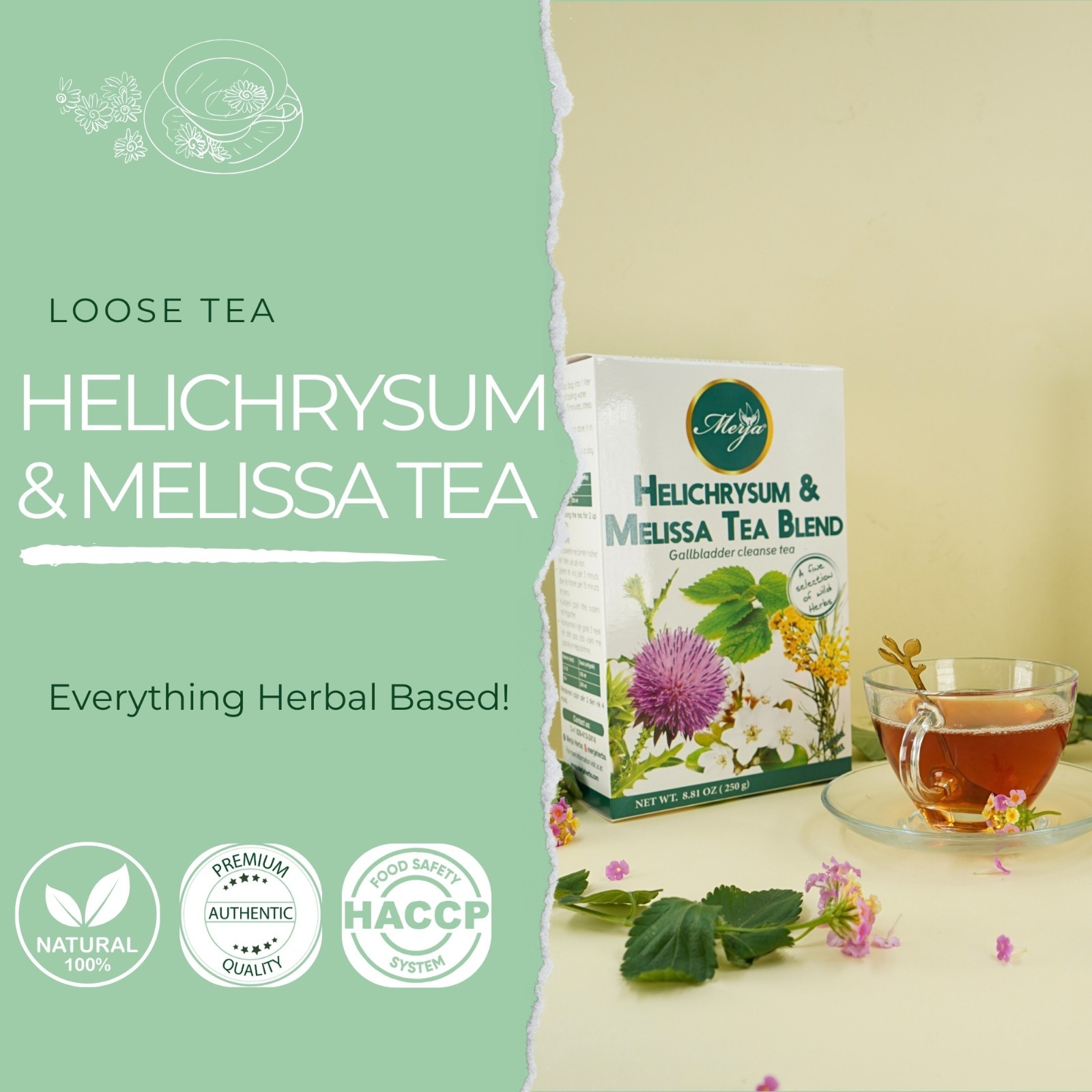 Helichrysum & Melissa Tea – Gallbladder Cleanse – Loose Tea – 100% Natural Tea