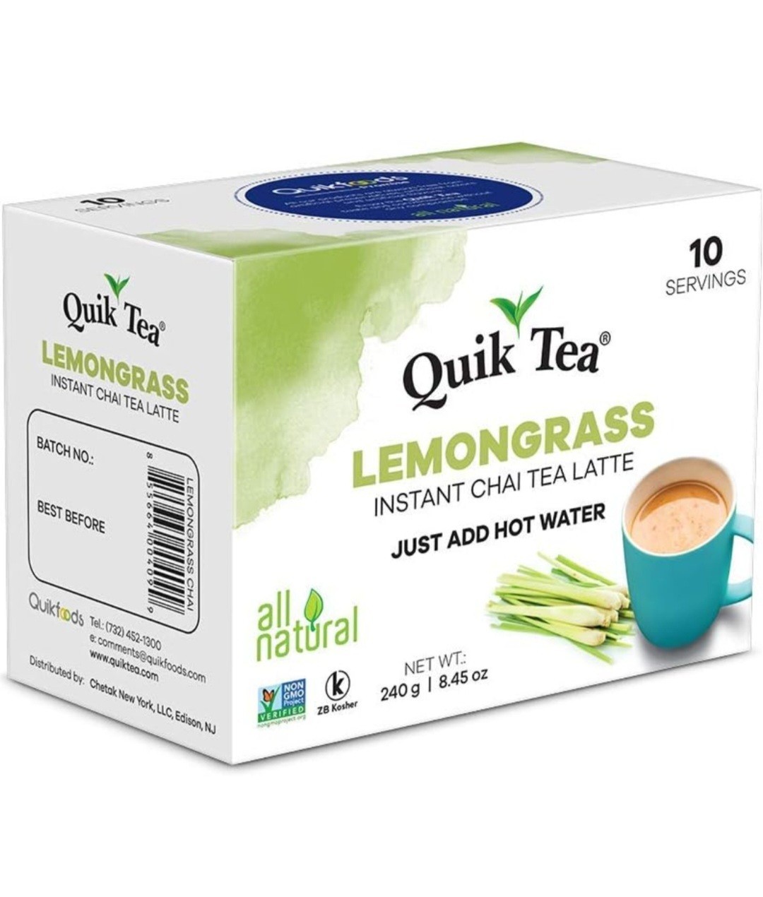 QuikTea Chai Tea Latte 4 Flavor Variety Pack, Cardamom/Masala/Ginger/Lemongrass