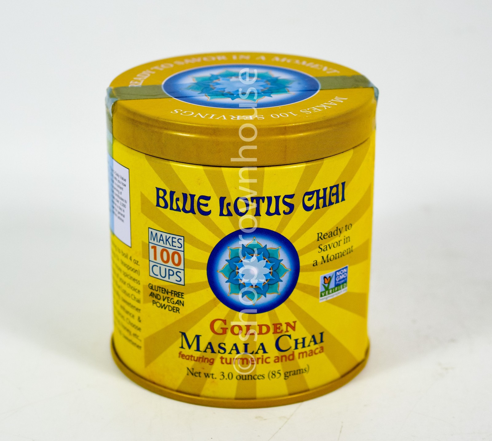 1 Blue Lotus Chai Tea Golden Masala Chai Makes 100 Cups 3oz canister 12/24/2026