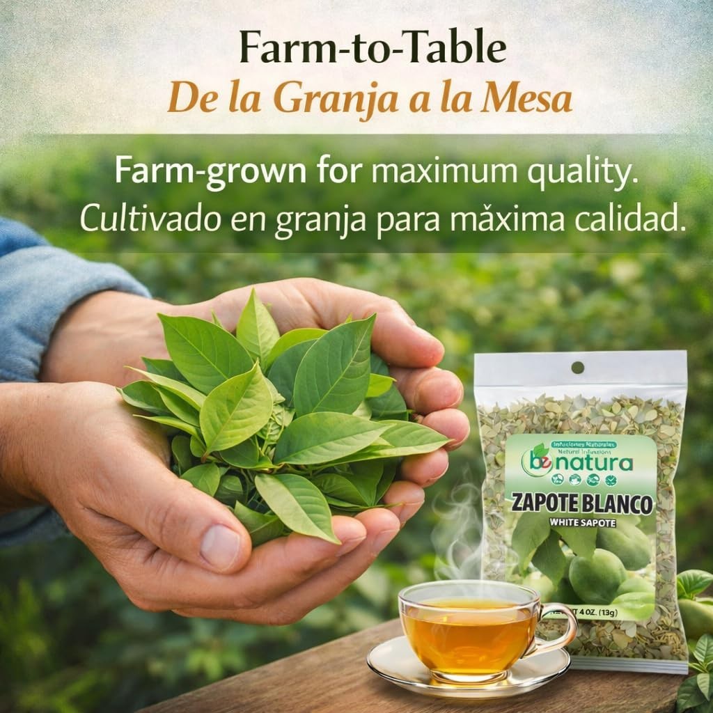 Zapote Blanco Herbal Tea 4 oz- 100% Natural White Sapote Leaves from Mexico