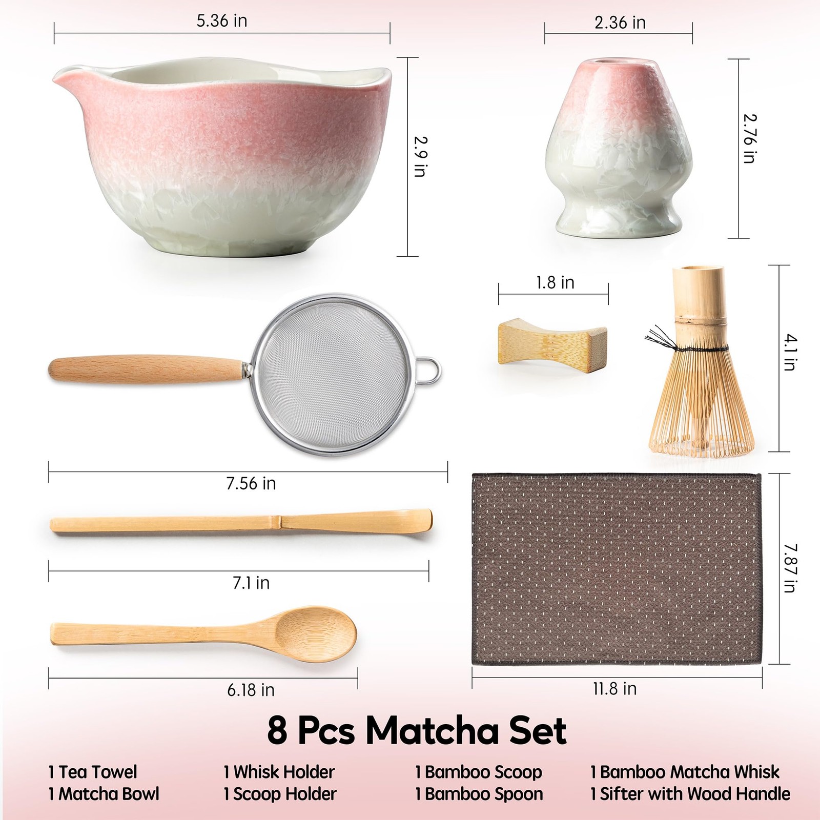 Matcha Whisk Set, Handcrafted Crystalline Glaze Matcha Set, 8 Pcs Matcha Kit …