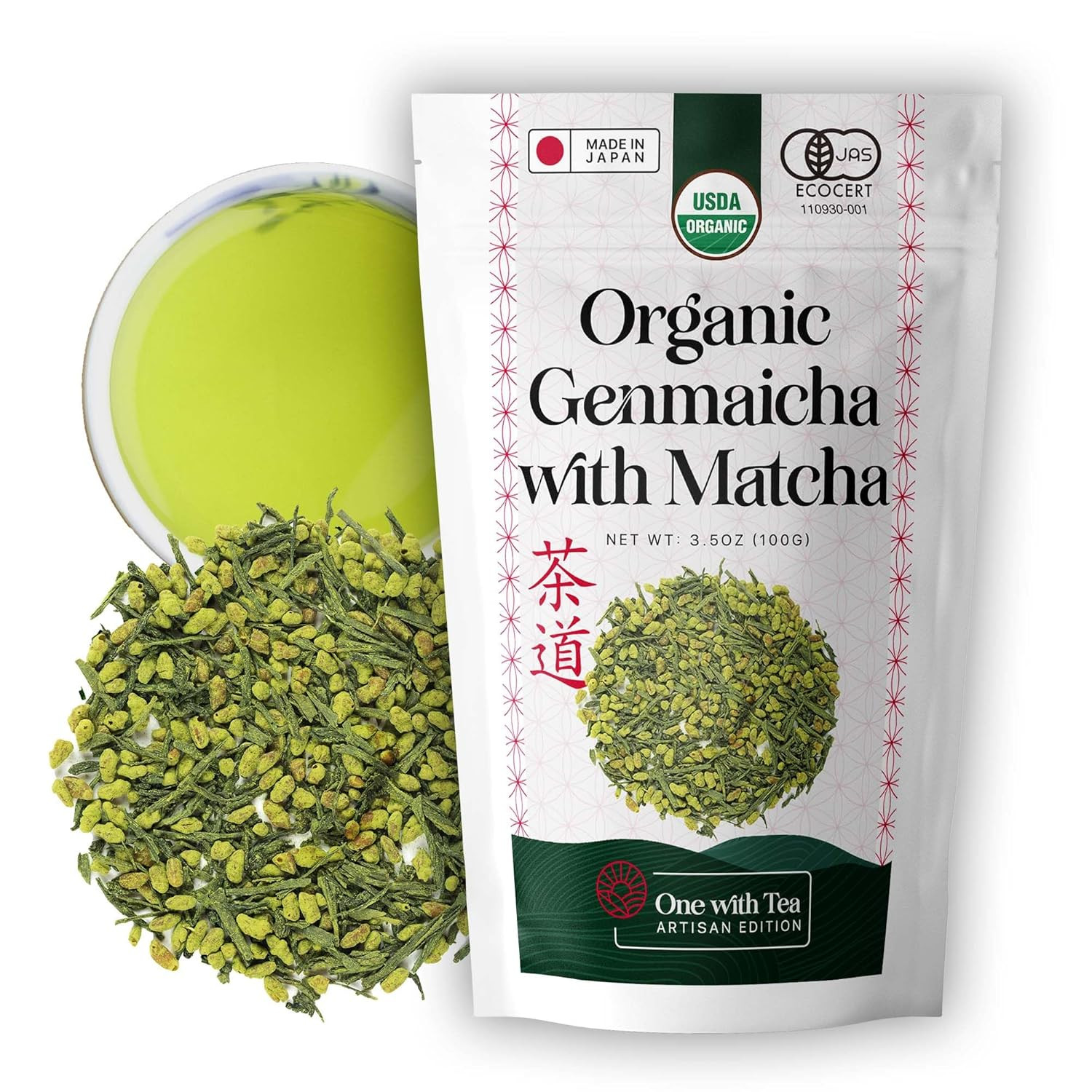 Organic Japanese Genmaicha with Matcha Green Tea Loose Leaf – Premium Whole Leaf