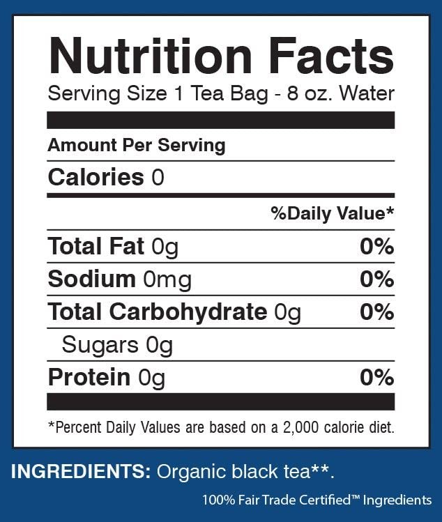 Davidson’s Organics, English Breakfast, 25-count Tea Bags, Pack of 6