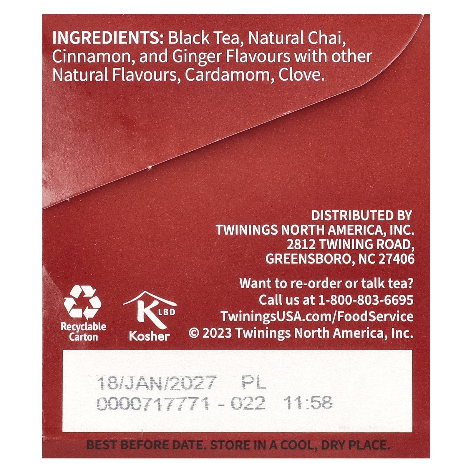 Flavored Black Tea, Chai, 25 Tea Bags, 1.76 oz (50 g)
