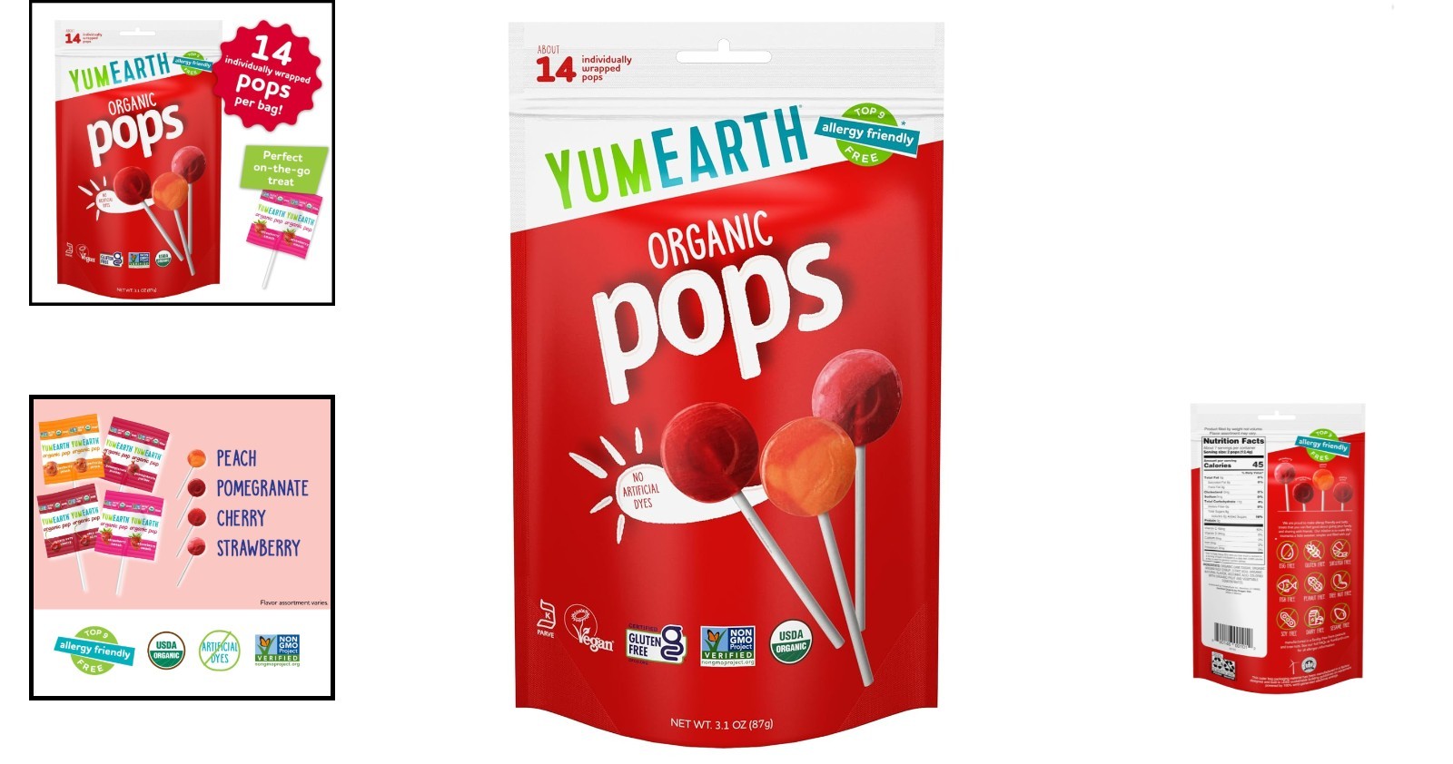 Allergen-Free Organic Pops: 14 Assorted Fruit Lollipops for Healthy Indulgence