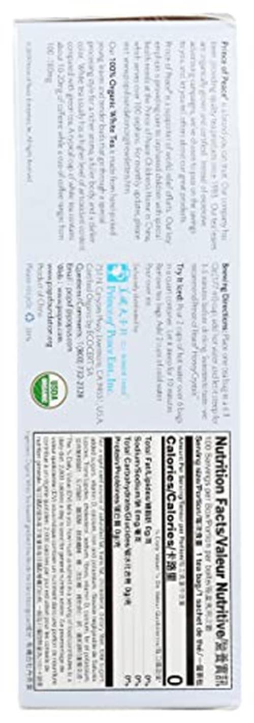 Prince of Peace® Organic White Tea 100ct Assorted Sizes