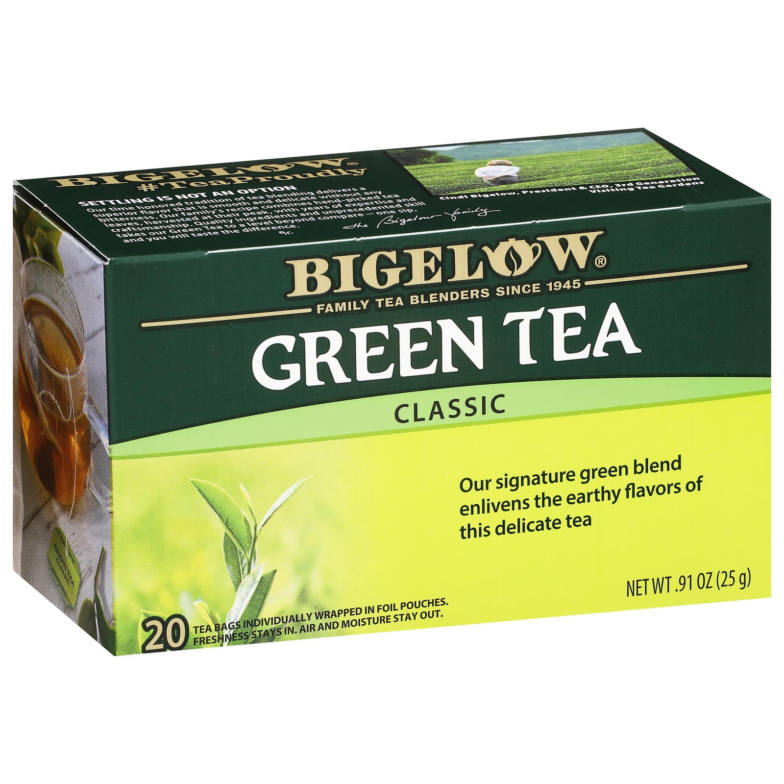 Classic Green Tea Bags Caffeinated 120 Count Bulk Pack Hot Tea