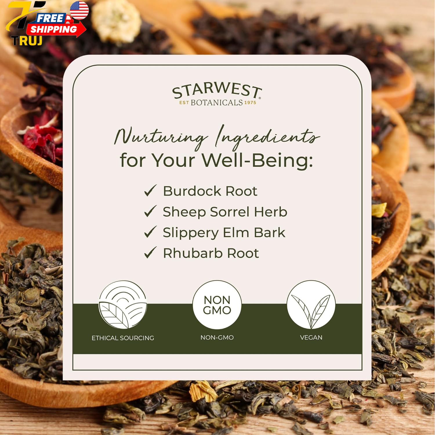 Starwest Botanicals Organic Essiac Tea Bulk 1 Pound Bag Herbal Loose Leaf NEW