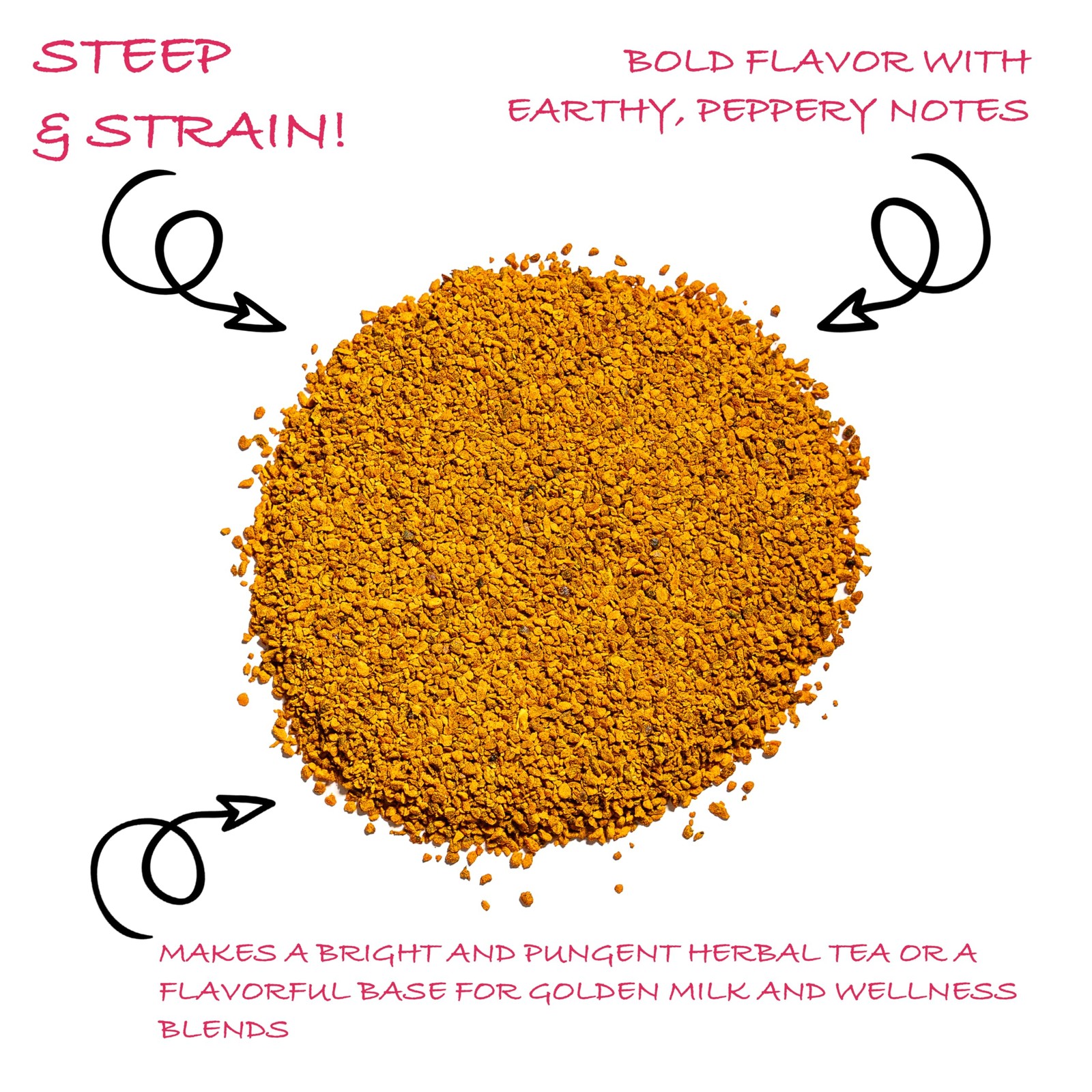 Worldwide Botanicals Organic Turmeric Tea, 1 lb, Tea Cut For Best Infusion 1…
