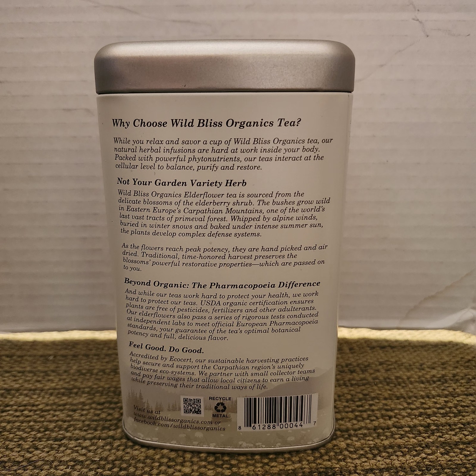 Wild Bliss Organics Wild Elderflower Herbal Tea Supplement