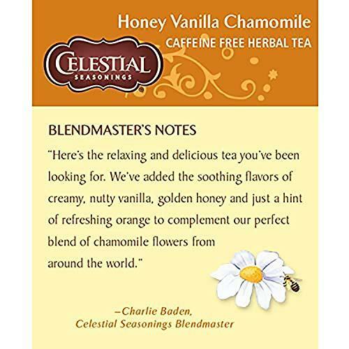 Celestial Seasonings Herbal Tea, Honey Vanilla Chamomile, 20 Count (Pack of 6)