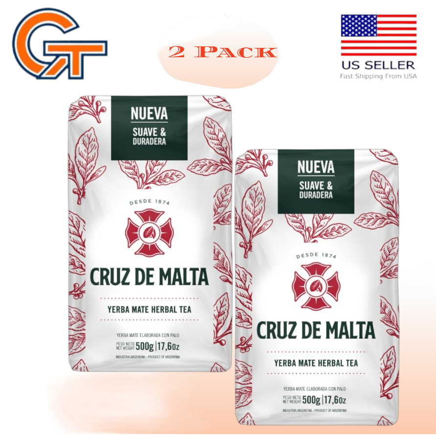 Cruz de Malta Yerba Mate – 2 x 1.1 Lb Bags (2.2 Lb Total) – Free USA Shipping
