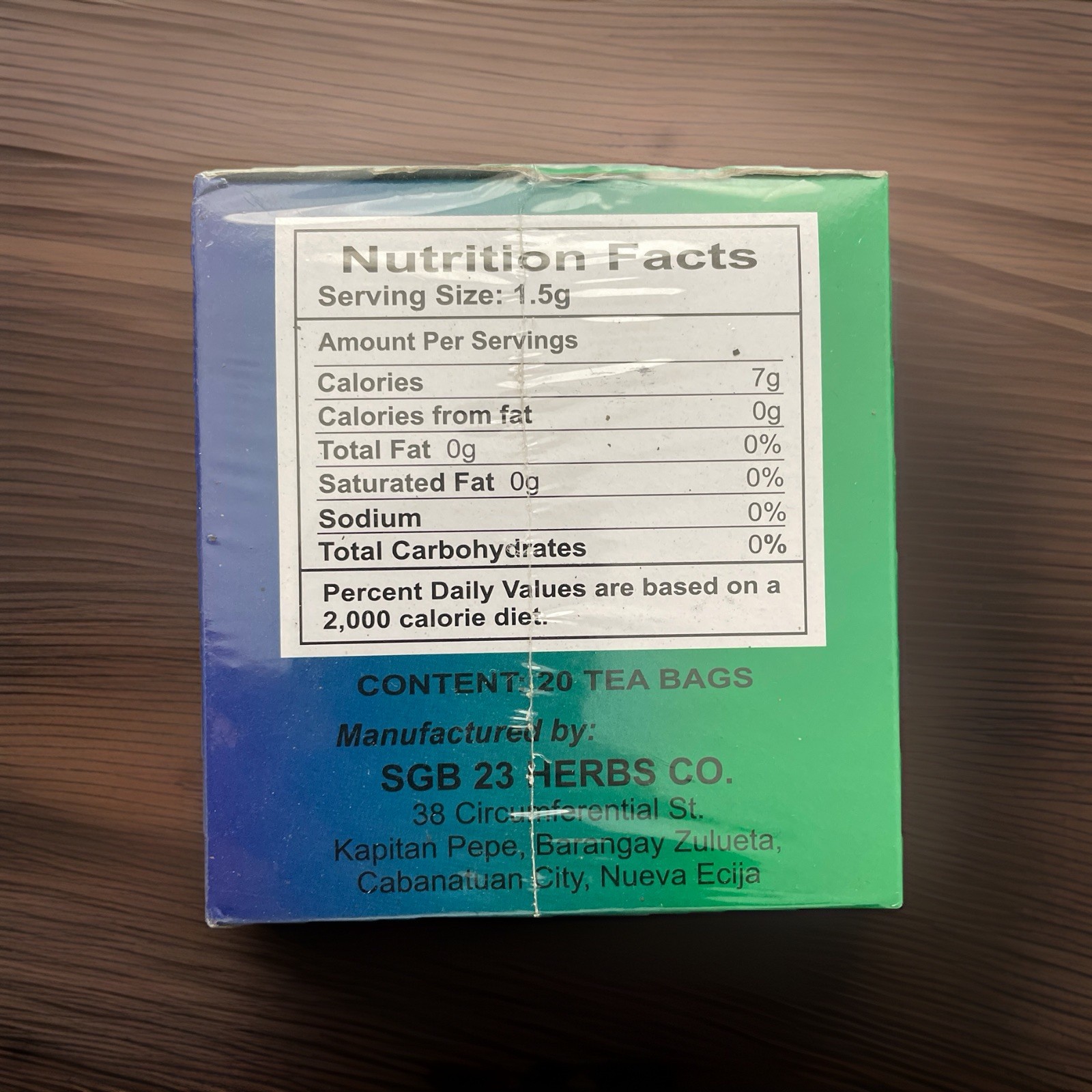 LAGUNDI ALL NATURAL HERBAL TEA 1.5 Grams x 20 TEABAGS (New Packaging)