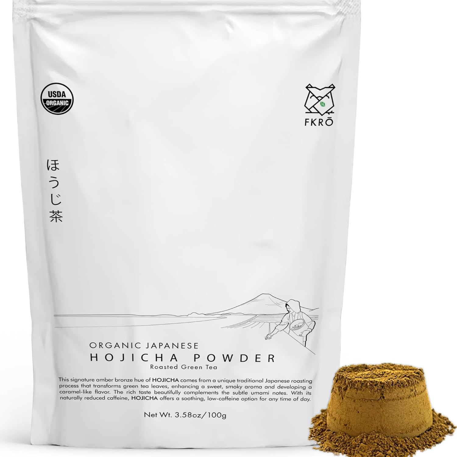 Organic Hojicha Powder | Japanese Roasted Green Tea Latte Powder | Premium Fi…