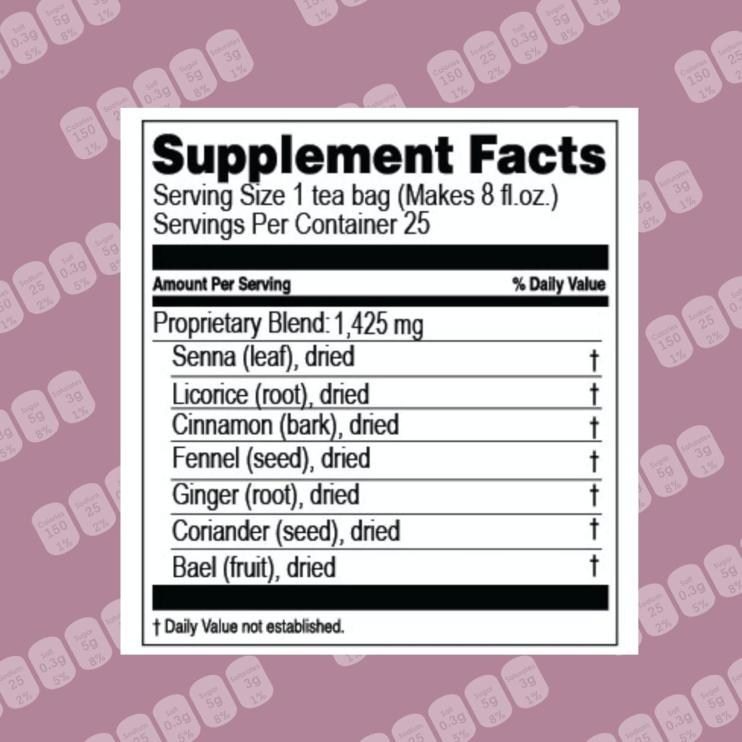 Hyleys Colon Cleanse Tea Blackberry Flavor – 50 Tea Bags (1 Pack)