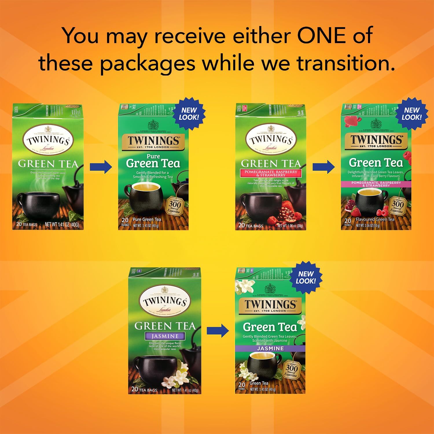 Twinings Green Tea Variety Pack Sampler, Jasmine, Strawberry, Pomegranate – 60ct