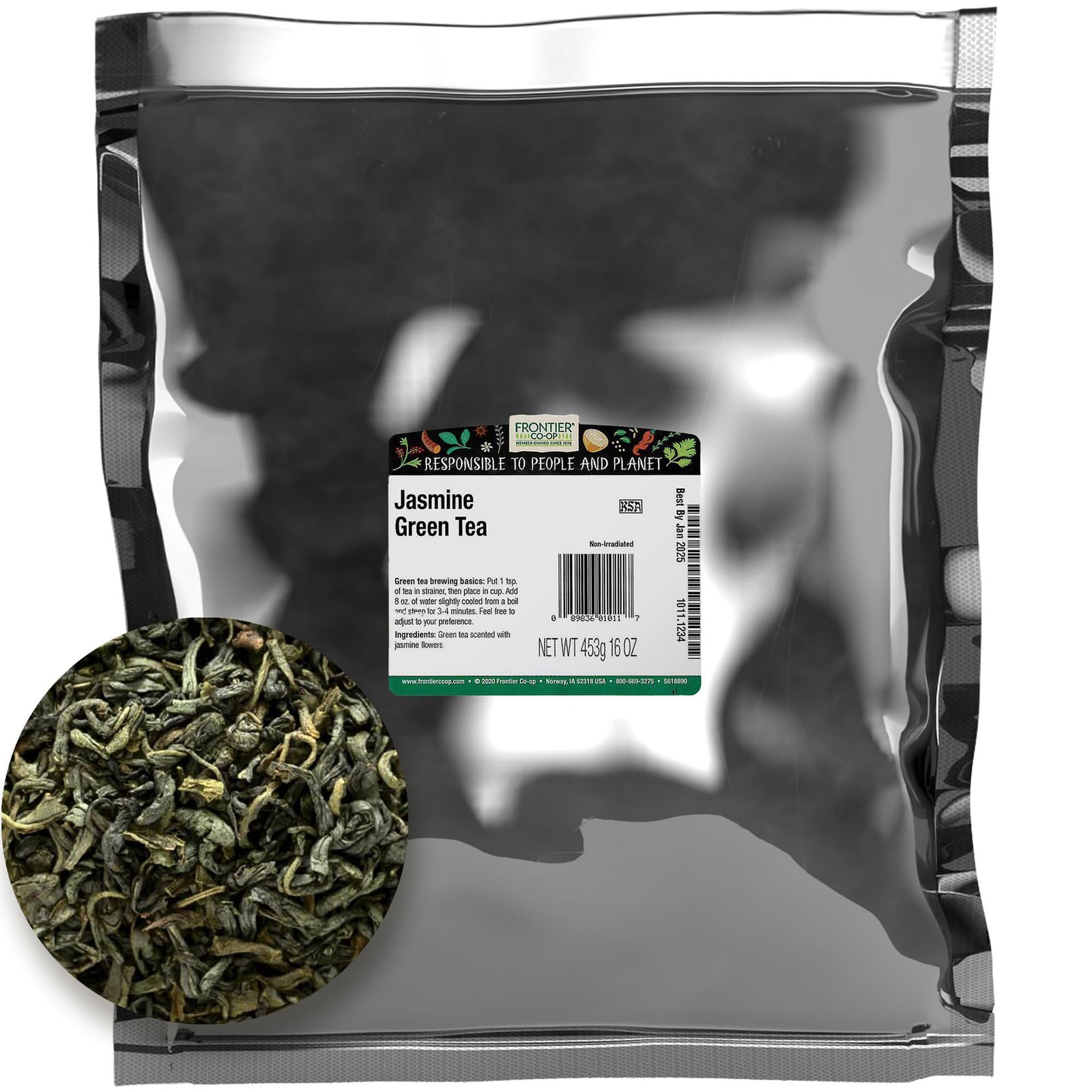 1 Pound Loose Leaf Jasmine Green Tea Exotic Floral Flavor Fresh 16 Ounces