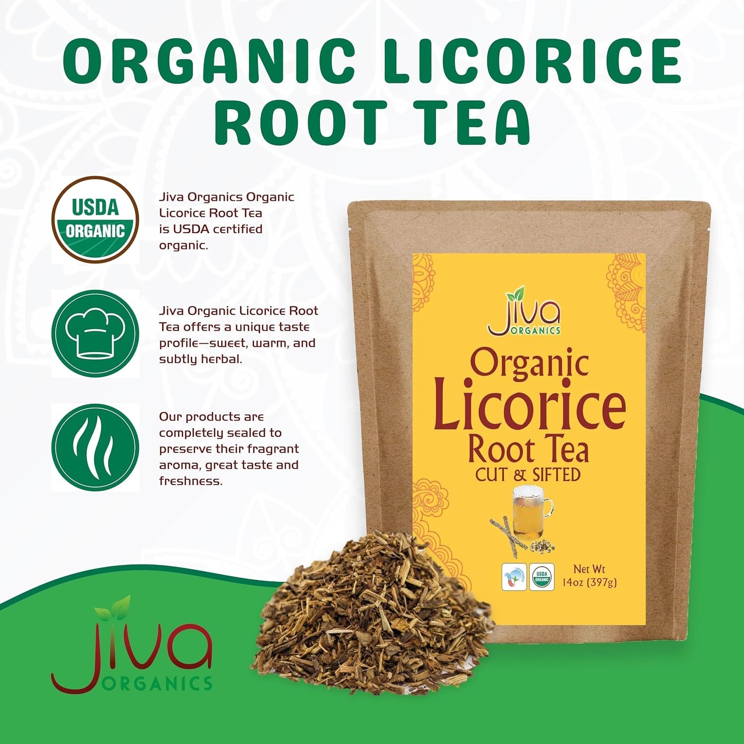 Organic Licorice Root Cut & Sifted Tea – 14 Oz for Natural Wellness
