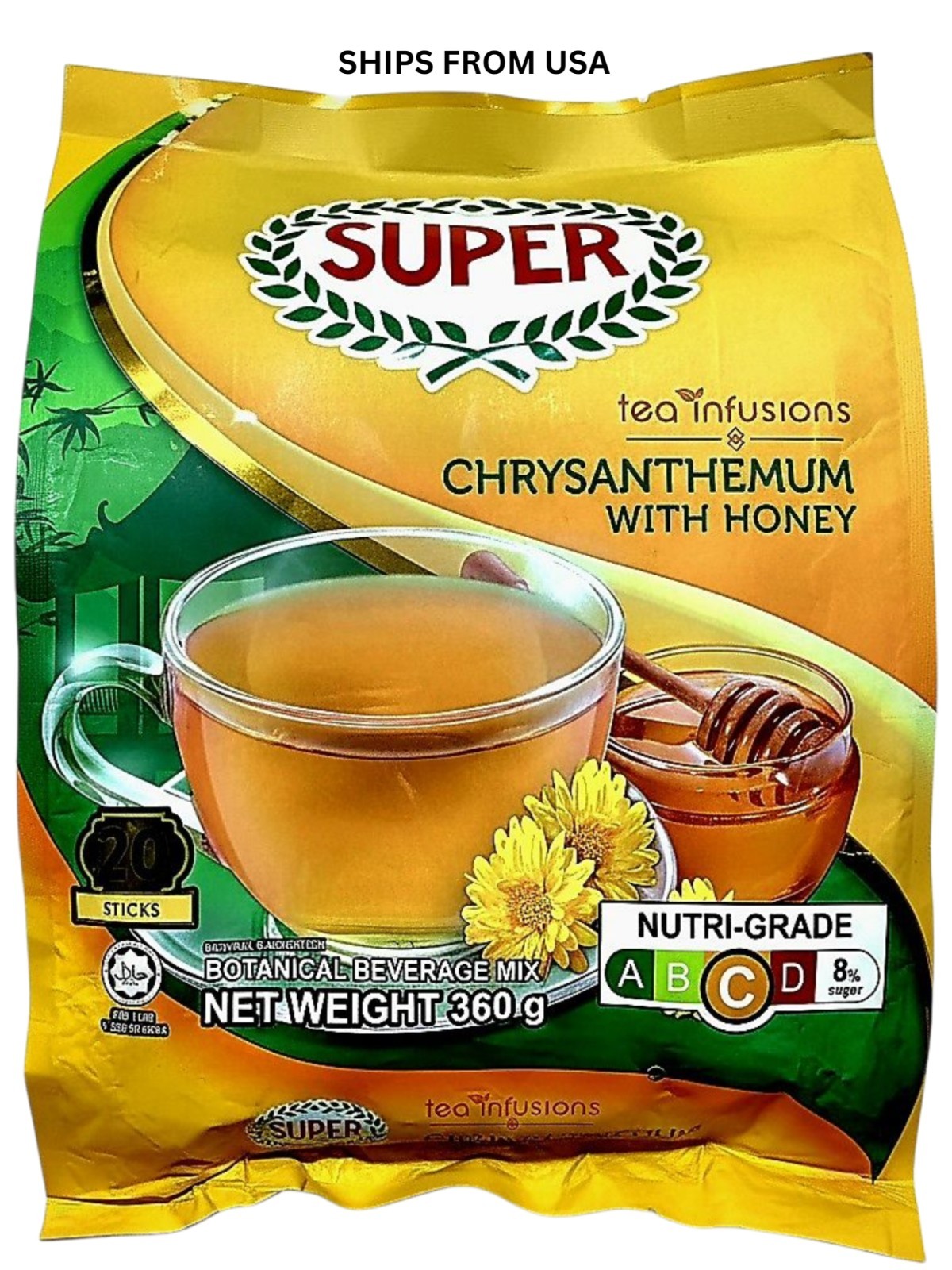 SUPER Chrysanthemum Honey Tea | Instant Drink Malaysia | 20 Sticks 360g