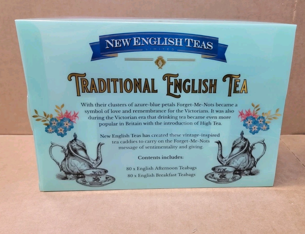 2 Pack New Traditional English Teas Afternoon Breakfast Tea Cannister 160 Bags