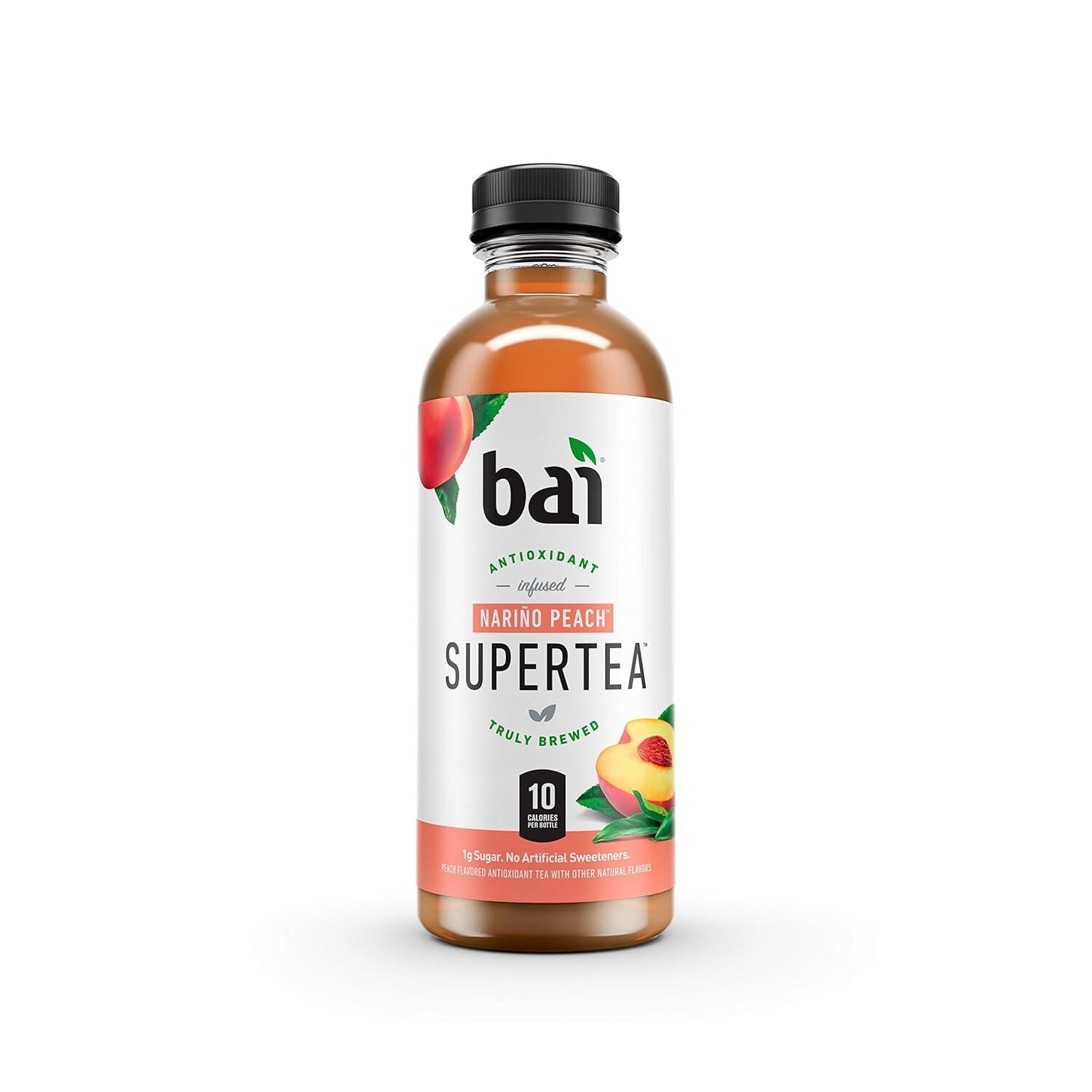 Bai Iced Tea, Narino Peach, Antioxidant Infused Supertea, 18 Fl OZ, 12 Count