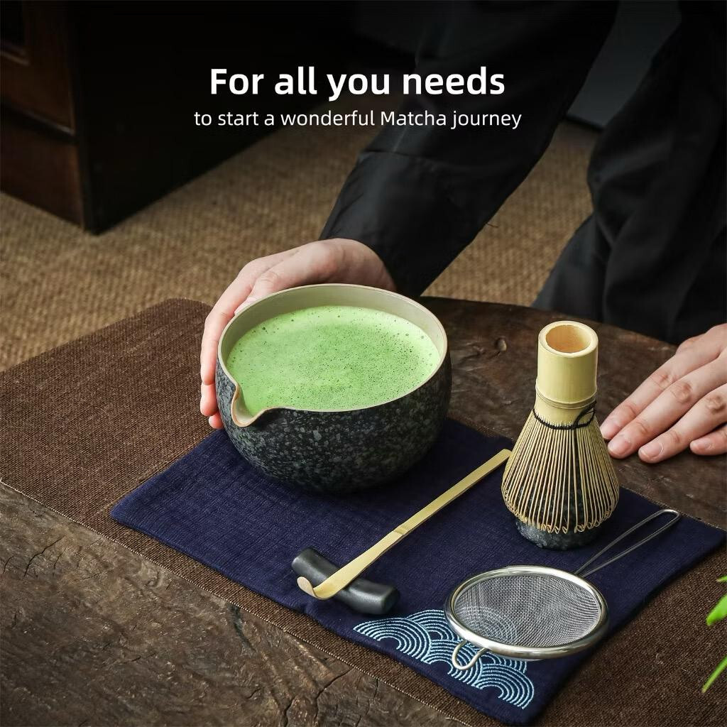 2 New Set-Traditional Teanagoo Matcha Tea Set Kit ( Black)