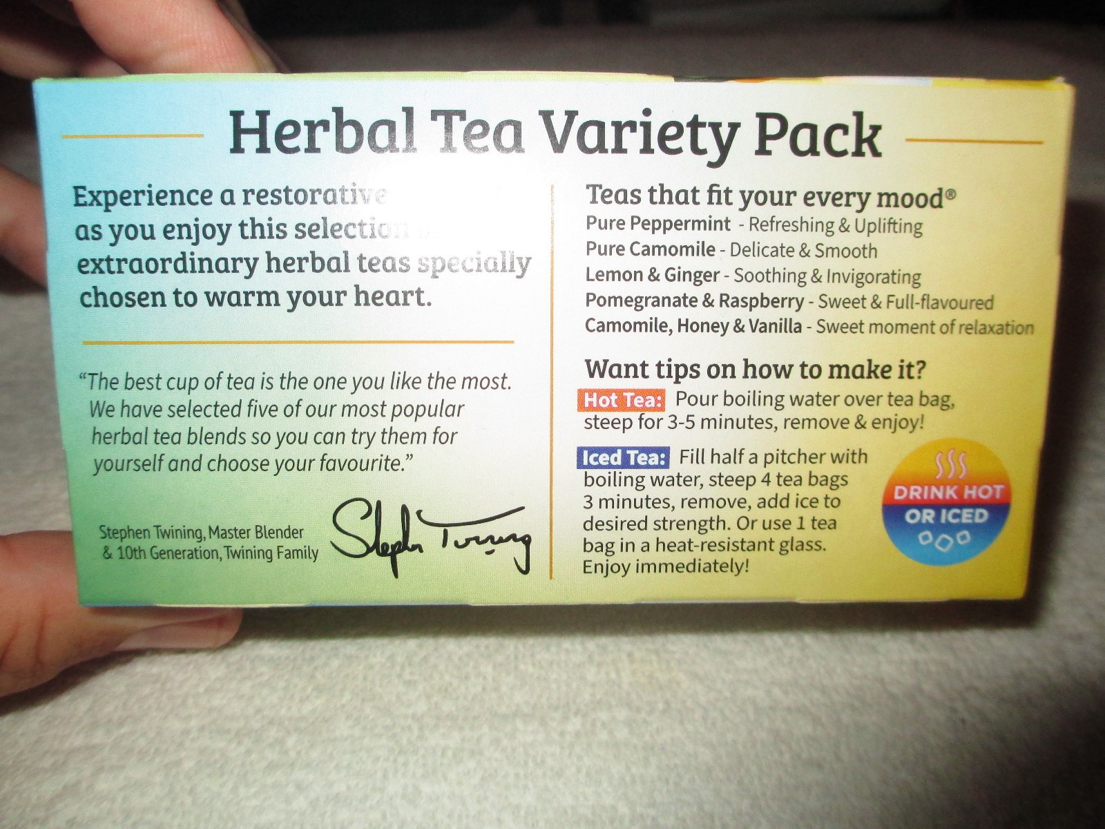 TWINNINGS HERBAL TEA VARIETY PACK BRAND NEW IN PACKAGING + EXTRA & FREE SHIPPING