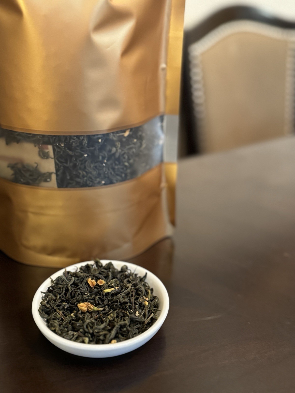 TRA LAI TAN CUONG HIGH MOUNTAIN GREEN TEA+DRIED JASMINE FLOWERS 500gram Each
