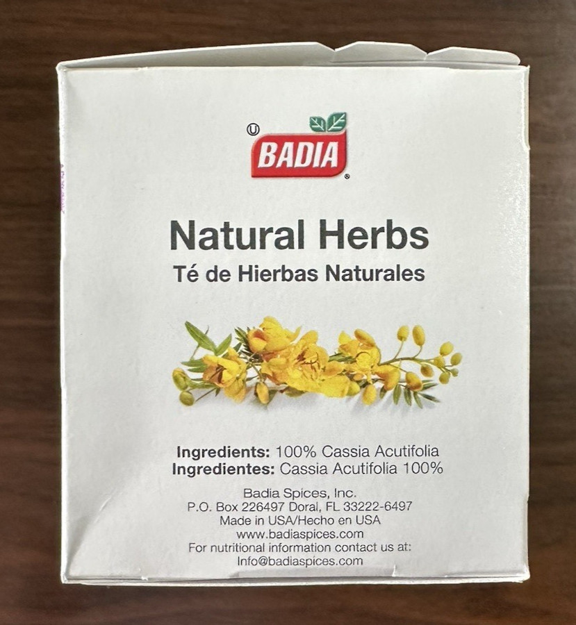 Badia Natural Herbs Slimming Tea – (4 Pack) 100 Bags EXP. 03/2028