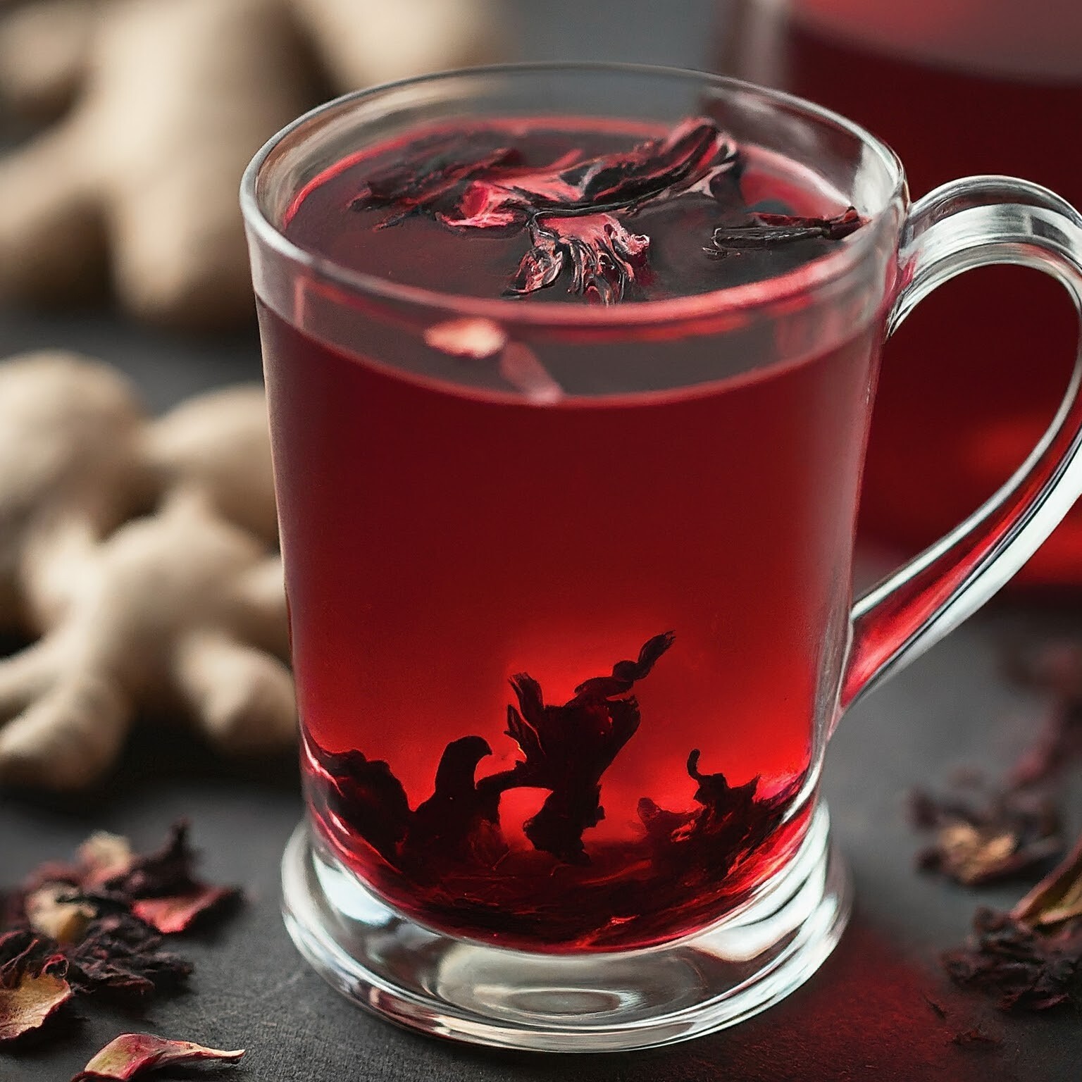 Hibiscus Ginger Tea -75 Bags, Premium Dried Hibiscus Flower Tea, Flor De Jamaica