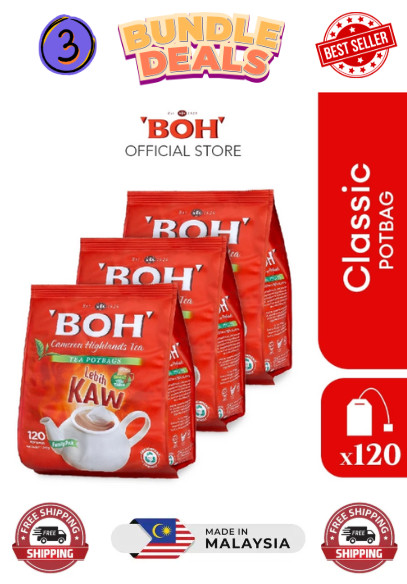 Bundle of 3 – BOH Cameron Highlands Lebih Kaw Black Tea (120 Bags Each)