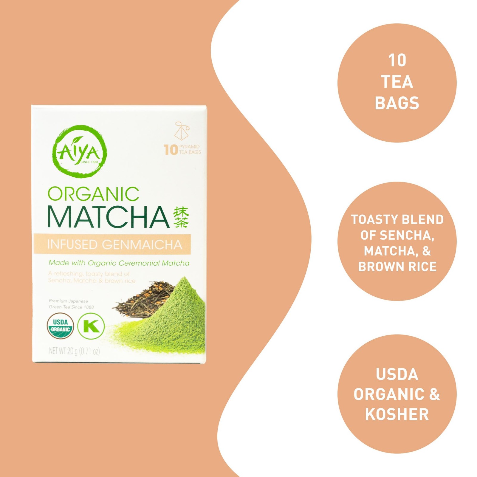Aiya Organic Matcha Infused Genmaicha | Organic Ceremonial Matcha Green Tea, …