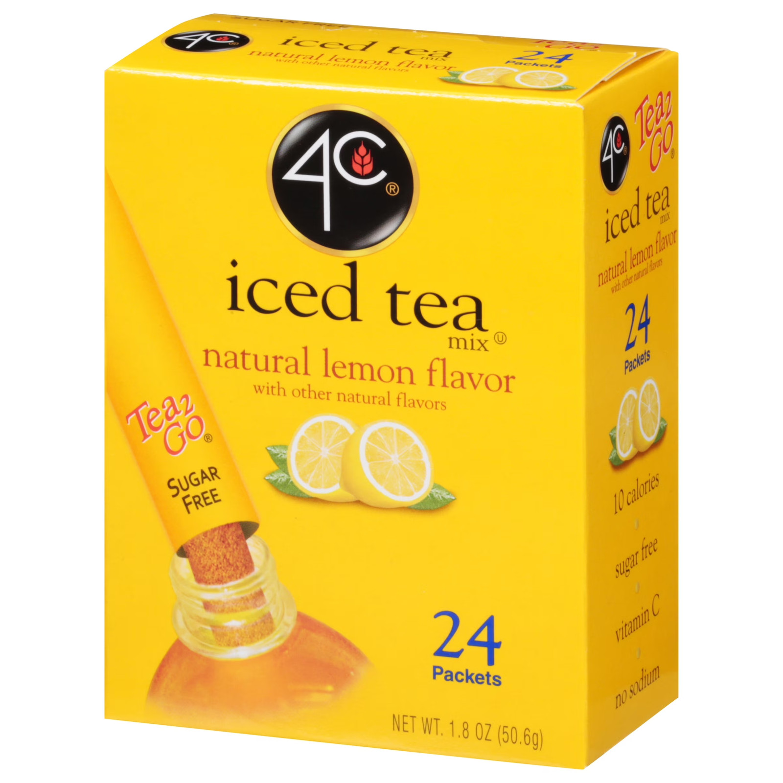 4C Totally Light Natural Lemon Iced Tea Mix, 24Ct