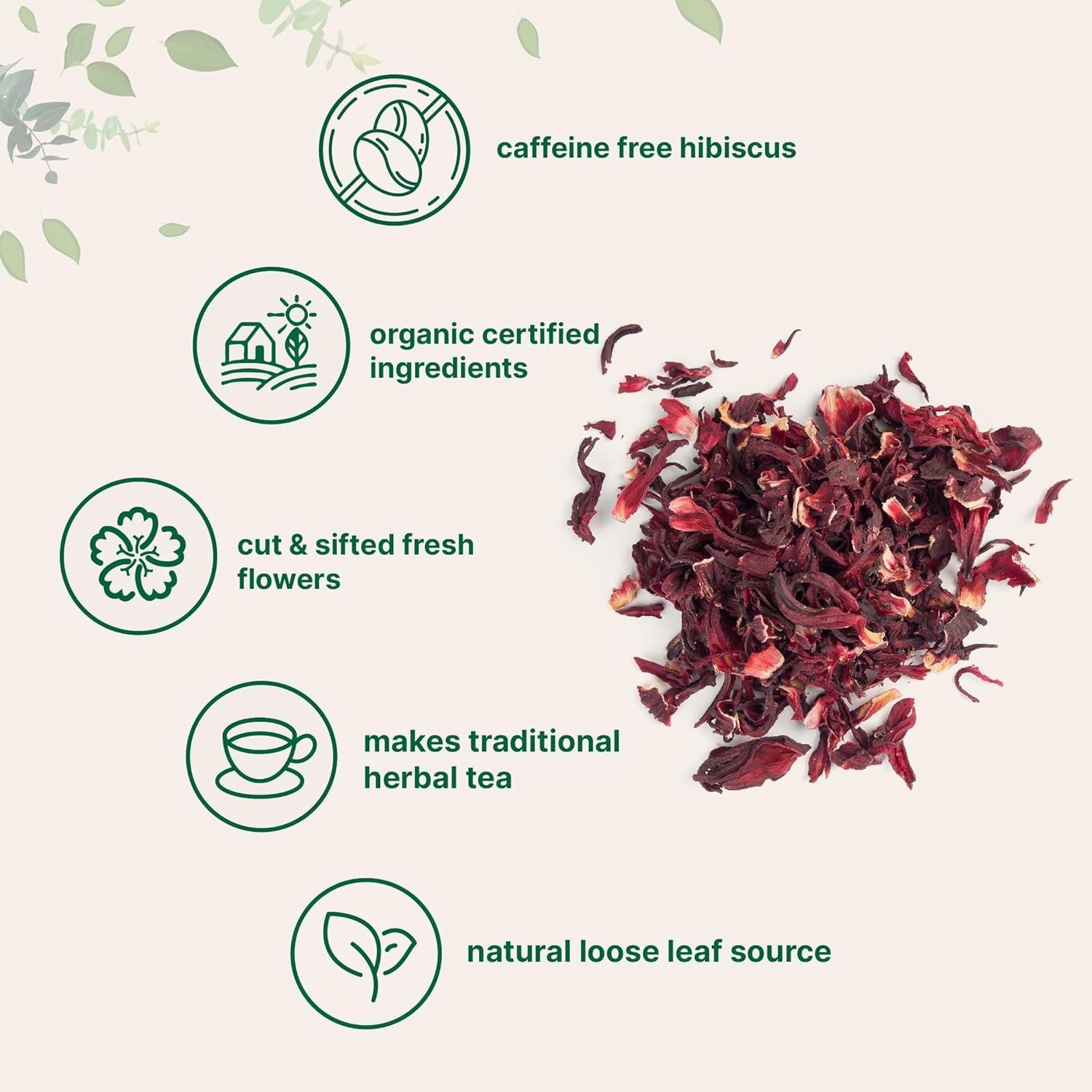 Organic Hibiscus Flowers, 2lbs 450+cups | Flor de Jamaica, Loose Leaf Tea for…