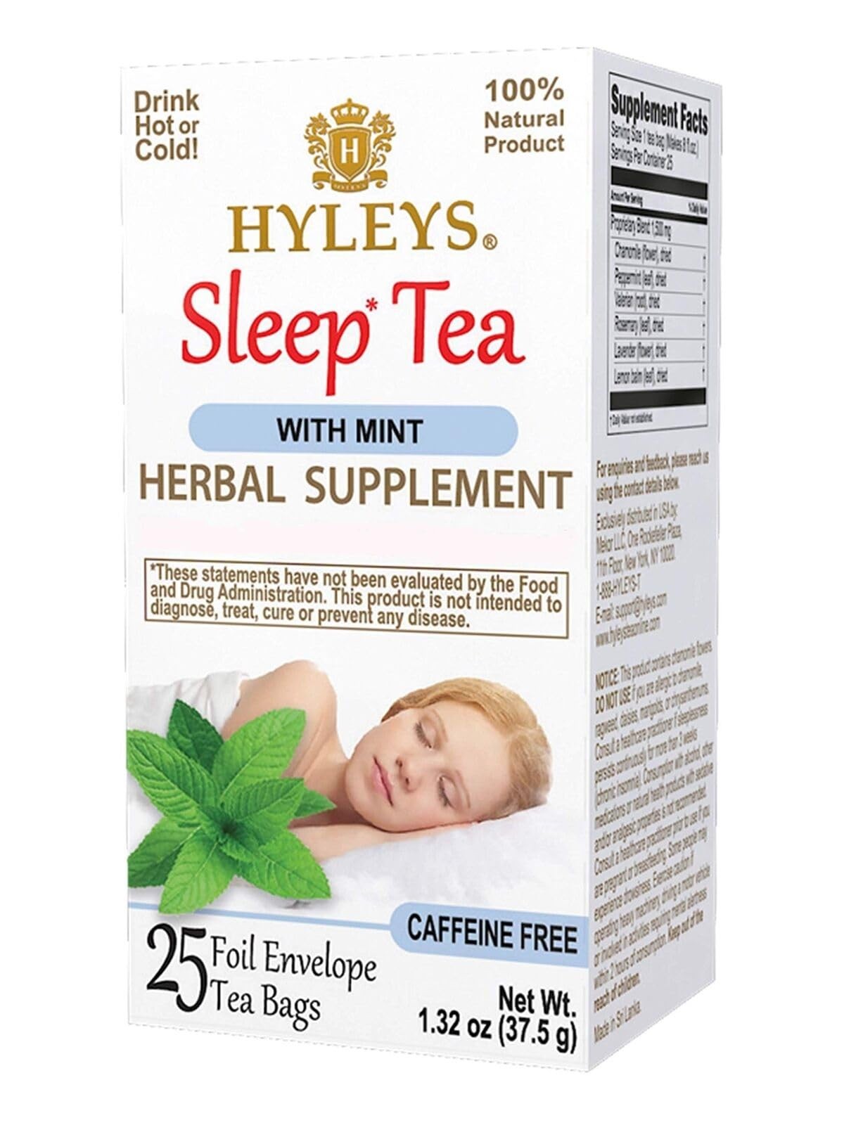 Hyleys Caffeine-Free Herbal Tea – Mint, Rosemary, 25 Count (Pack of 1)