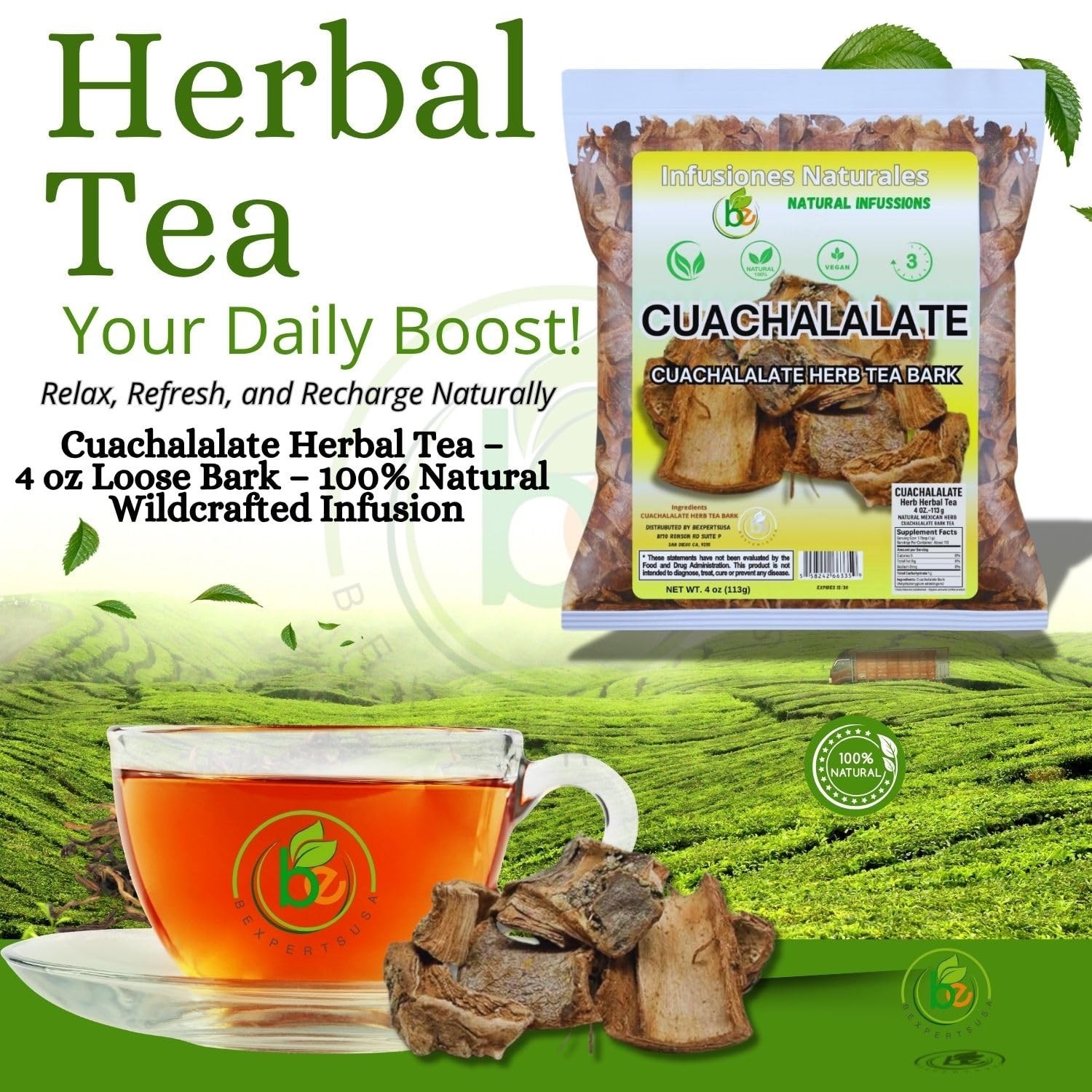 Cuachalalate Tea 4 oz-113g. Mexican Cuachalala, Wildcrafted (Juliana Adstring