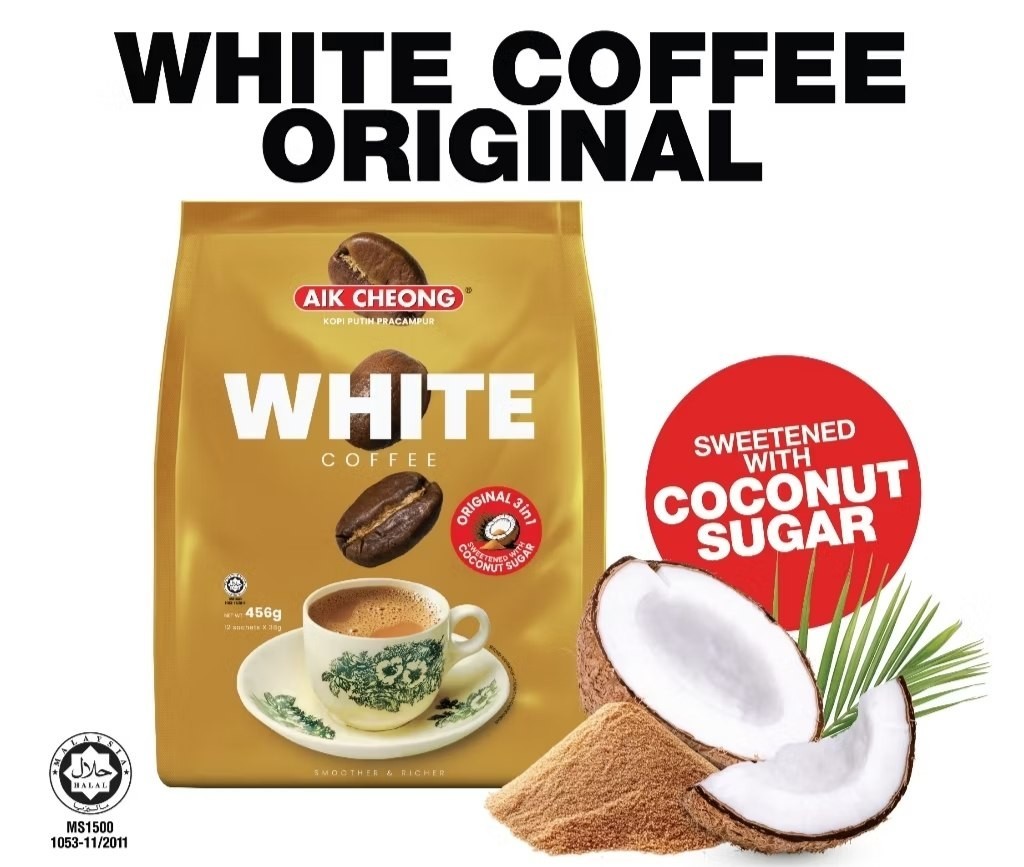 AIK CHEONG White Coffee Original 3 in 1 with Coconut Sugar – Malaysian Halal