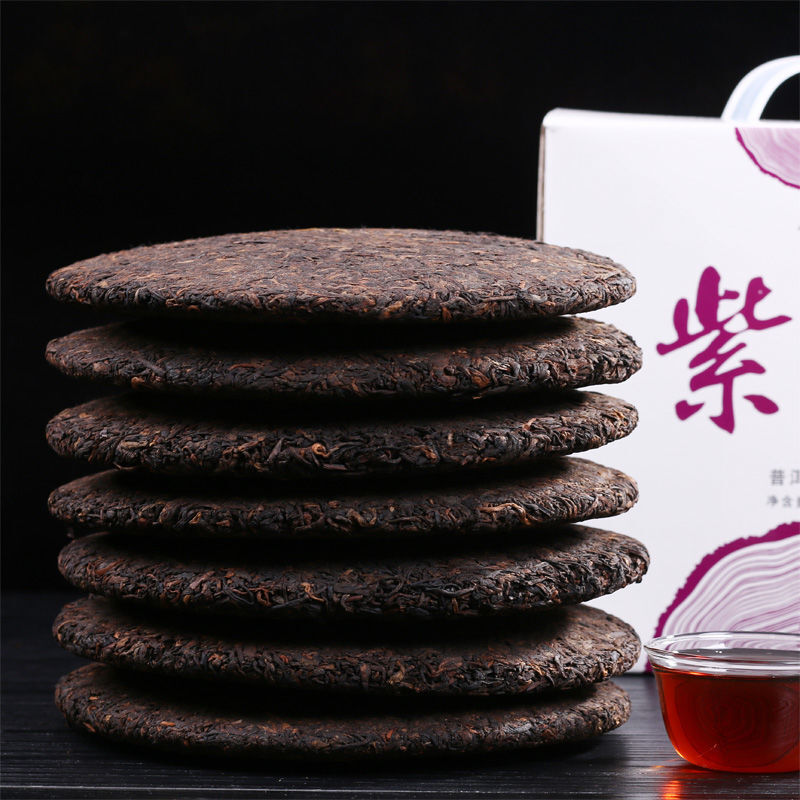 Puerh Ripe Tea Menghai Purple Bud Aged Natural Healthy 357g Cake