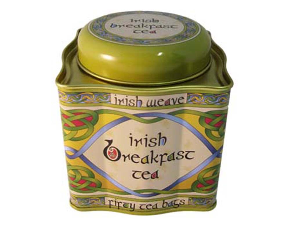 Royal Tara Irish Breakfast Tea, Irish Weave Tin 50 Tea Bags Gold Blend Black Tea